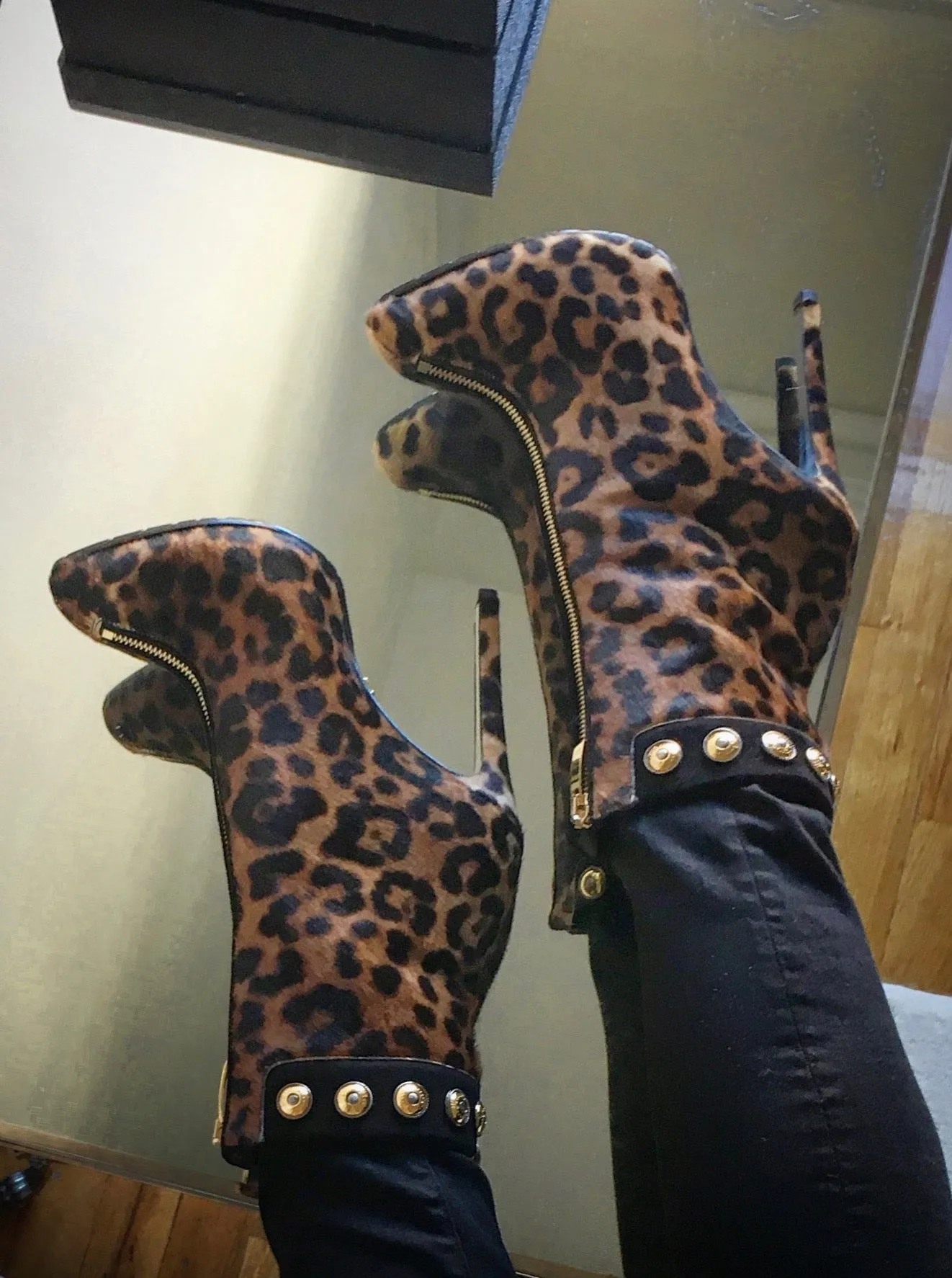TRAINA LEOPARD-PRINT ANKLE BOOTS