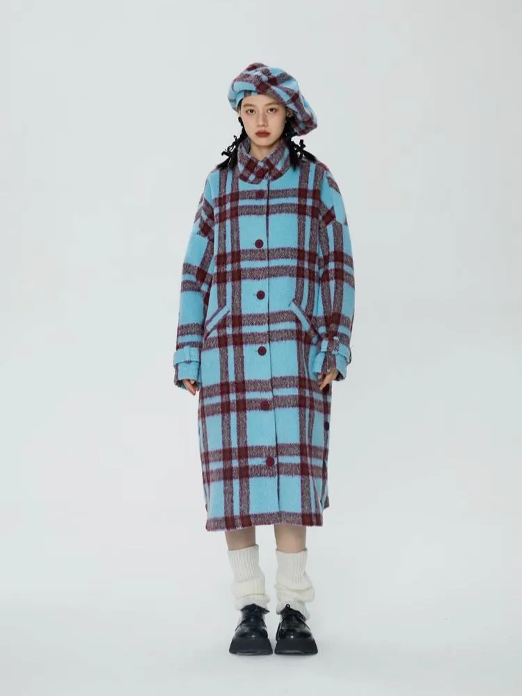 Tweed loose-fitting long coat【s0000006247】