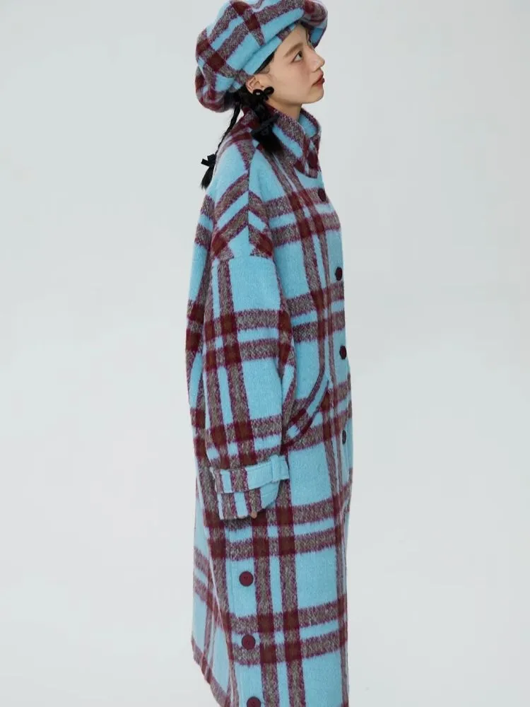 Tweed loose-fitting long coat【s0000006247】