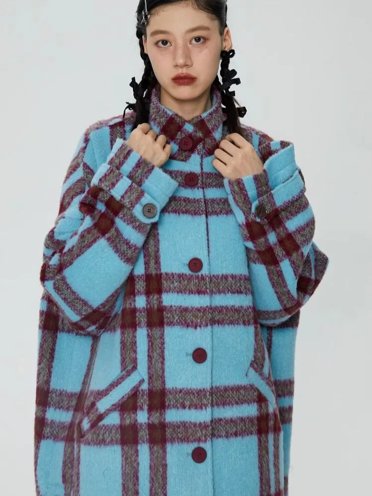 Tweed loose-fitting long coat【s0000006247】