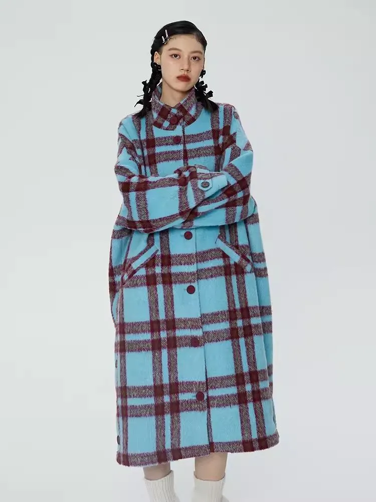 Tweed loose-fitting long coat【s0000006247】