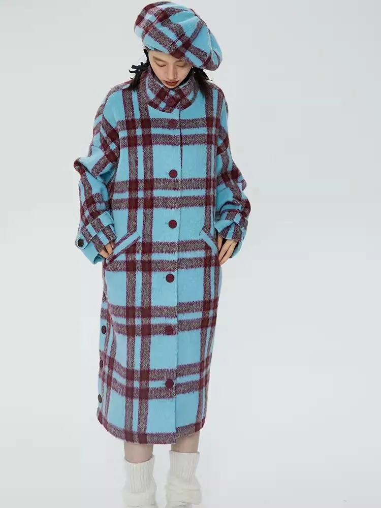 Tweed loose-fitting long coat【s0000006247】