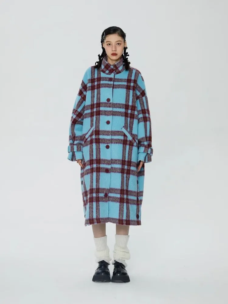 Tweed loose-fitting long coat【s0000006247】