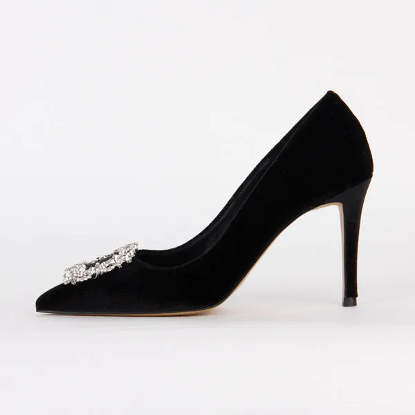 *UK size 1 - TRUE VELVET - pink, 10cm heels