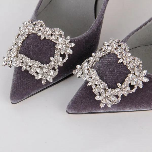 *UK size 1 - TRUE VELVET - pink, 10cm heels