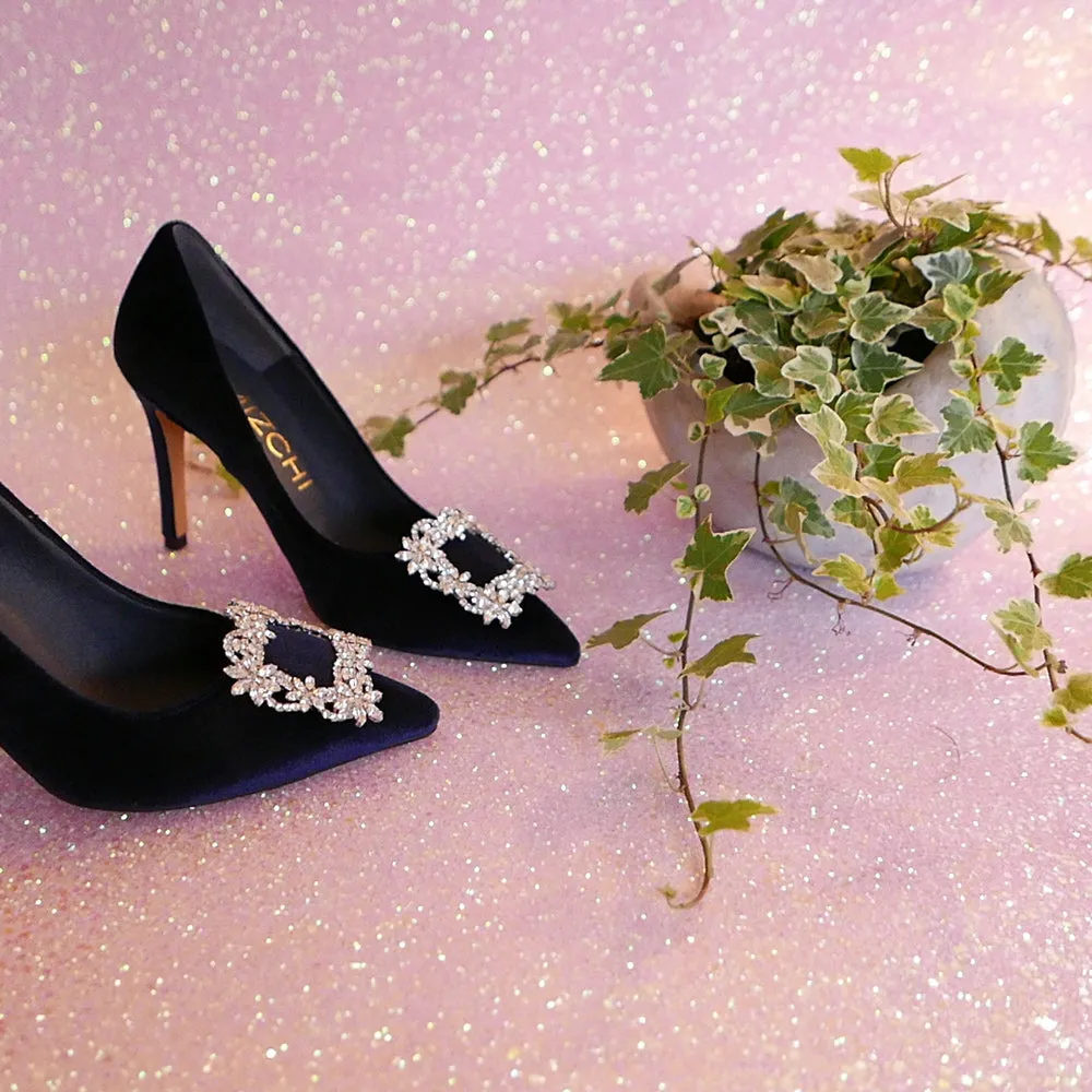 *UK size 1 - TRUE VELVET - pink, 10cm heels