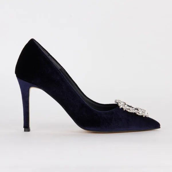 *UK size 1 - TRUE VELVET - pink, 10cm heels
