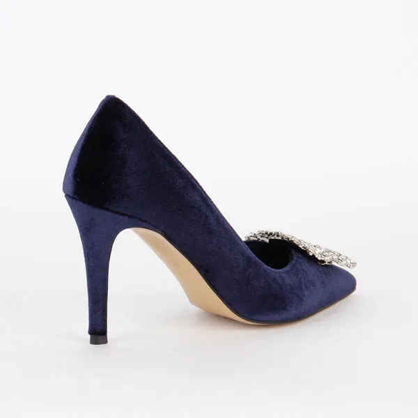 *UK size 1 - TRUE VELVET - pink, 10cm heels