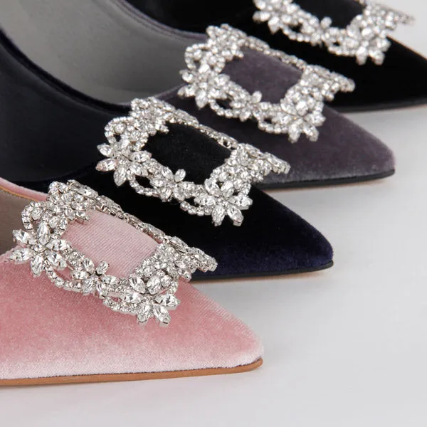 *UK size 1 - TRUE VELVET - pink, 10cm heels