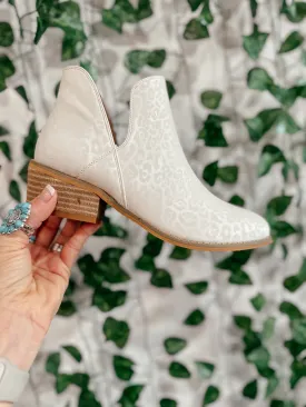 Wayland White Leopard Ankle Boots