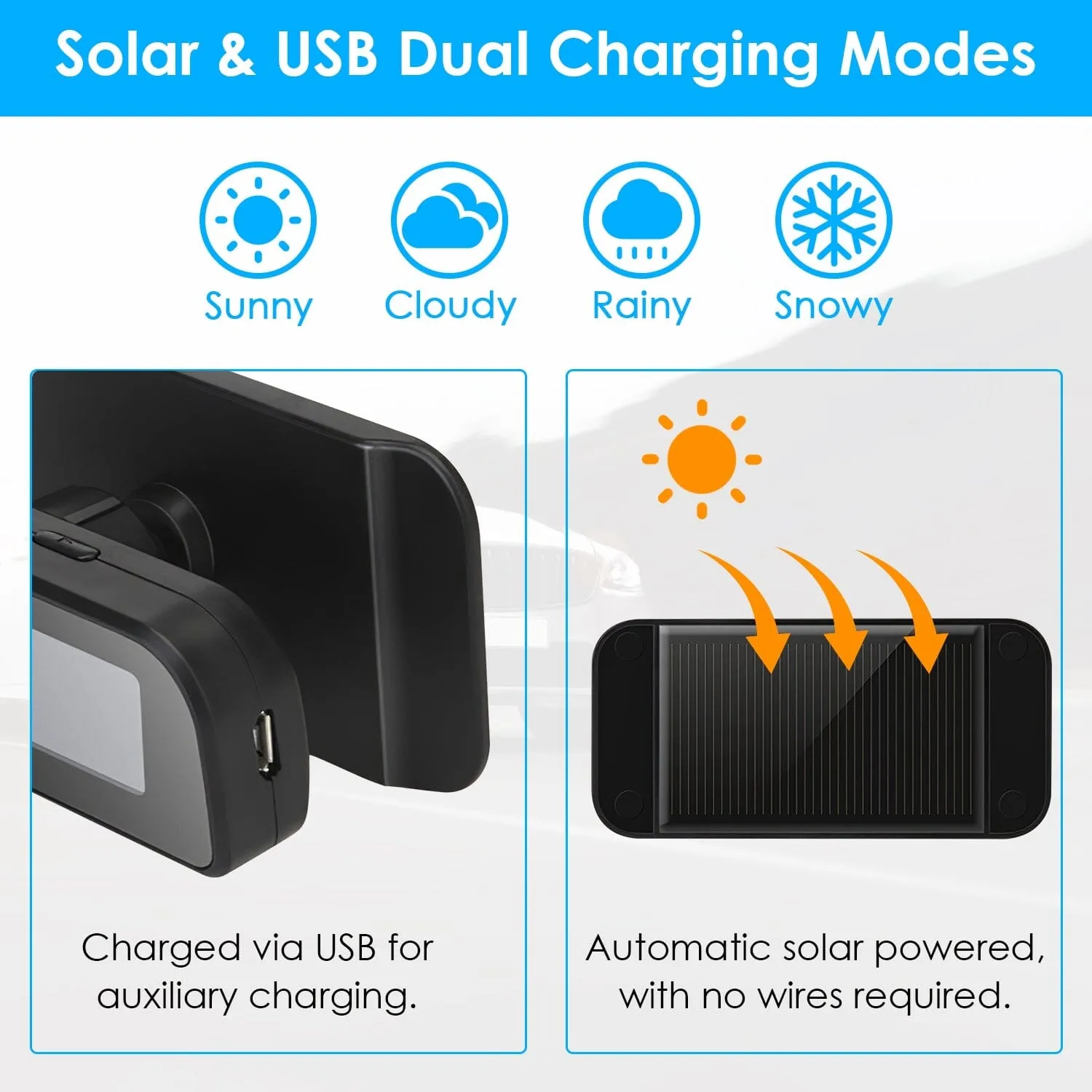 Wireless Solar Car Tire Pressure Monitoring System Auto Tire Pressure with Sensors Temperature Alarm