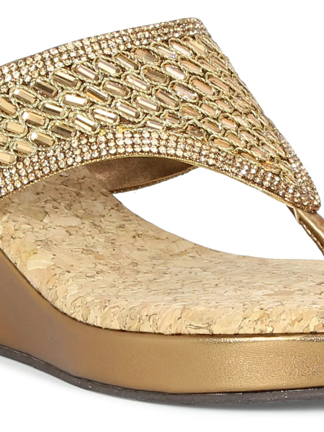 Women Antique Embellished Ethnic Wedge Sandals